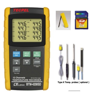 Registrador de Datos de Termopares de 12 Canales TECPEL BTM-4208SD, Instrumentos de Temperatura de Alta Precisión - Product Image 1