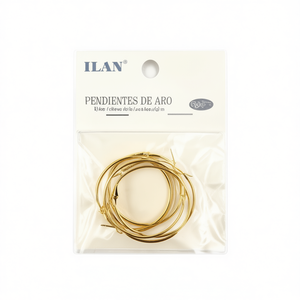 Orecchini a Cerchio Ilan 50mm Color Oro Gioielli alla Moda - Product Image 1