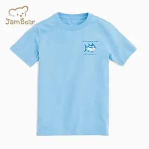 Camisetas de algodón orgánico para niños, camisetas sostenibles para niños, camiseta de manga corta de punto estampada, camiseta de manga corta ecológica para niños