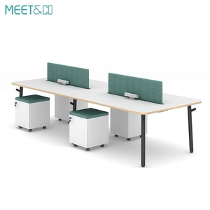 Customized Modular Office Furniture Modern Green Screen Partition 2-4 6-Seater Convertible & Extendable Workstation - Product Image 2