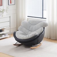 Ensemble de fauteuils à bascule confortables. Fauteuil de détente moderne avec repose-pieds, idéal pour les salons domestiques.