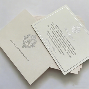 การ์ดเชิญงานแต่งงานแบบหนังสือปกแข็ง ลายนูนแบบควิลท์ พร้อมตราประทับขี้ผึ้ง ทำจากวัสดุกระดาษที่ทนทาน - Product Image 3