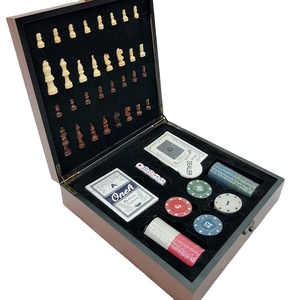 Ensemble de jeux multifonctions en bois haut de gamme : Échecs, jetons de <span class=keywords><strong>poker</strong></span>, cartes, dés, avec étui de rangement doublé de velours – Cadeau de luxe – Mingyao Zhejiang OEM Personnalisé - Product Image 5