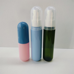 Botellas de Plástico PET de 30ml y 50ml con Forma de Cápsula para Envasado de Píldoras y Cápsulas, Botella con Bomba Dosificadora y Pulverizador - Product Image 1