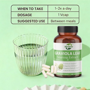 Capsules de Graviola (Corossol) 1000mg en marque blanche OEM ODM - Soutien à la relaxation et au sommeil, antioxydant, soutien à la santé de la peau et du système immunitaire - Product Image 4