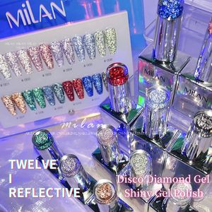 Nuevo diseño, colección de esmalte de Gel de <span class=keywords><strong>discoteca</strong></span> reflectante de 12 colores, tarjetas de Color libre francés, juego de esmalte de uñas de diamante, botella personalizada - Product Image 4