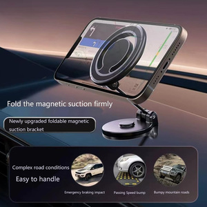 Support de téléphone magnétique pour voiture tout en métal, pliable, 360° °   Rotatif, aimants doubles, forte adsorption, pour tableau de bord - Product Image 4