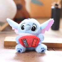 Boneka Plush 3D Karakter Kartun Olahraga Stitch Laris Manis Grosir, Gantungan Tas Ransel Anti Hilang, Hiasan Gantungan Kunci