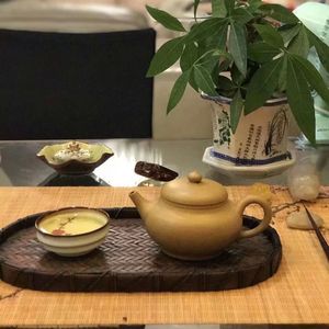 Bamboo Woven <b>Tea</b> <b>Tray</b> Oval Shape Zhejiang Made For Kung Fu <b>Tea</b> Art Supplies Dry Brewing Table Asian Zen Style - Product Image 2