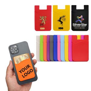 Porte-cartes en silicone avec logo personnalisé, portefeuille de téléphone avec support, support de téléphone portable en silicone, porte-cartes portefeuille - Product Image 1