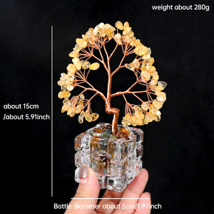 Promotion : Arbre de la Fortune en Pierres de Guérison Cristallines, Arbre à Monnaie en Copeaux de Quartz Naturel, Bonsaï en Verre, Arbre Feng Shui - Product Image 3