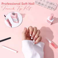 Kit d'extension d'ongles en gel souple premium Hanyinails X Tips Pro, faux ongles à presser, design français, en acrylique, pour usage professionnel en salon, pour doigts