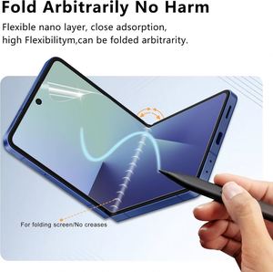 Film de protection d'écran OEM HD en TPU pour Samsung Galaxy Z Flip 8, confidentialité, auto-réparant, sans bords blancs, haute résistance au pliage, avec logo en verre - Product Image 3