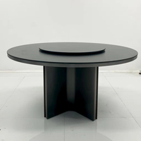 Table à manger ronde moderne en marbre véritable, table à manger ronde de luxe en marbre naturel italien avec plateau tournant Lazy Susan