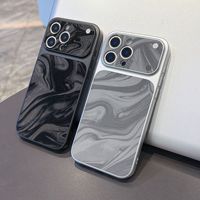Coque de protection antichute 2-en-1 effet vague d'eau pour iPhone 17 Pro Max, 16, 15 Pro, 14, 13, 12/11
