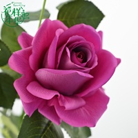 Künstliche Latex-Rose mit drei Blütenköpfen, 94 cm langer Stiel, für Hochzeits-Tischvasen, Dekoration und Fotografie-Requisiten