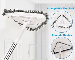 Long <b>Handle</b> Triangle Eco-Friendly Stainless Steel Extendable <b>Mop</b> Bucket 360 Degree Rotate <b>Mop</b> Head Changeable Cloth 2 <b>Mops</b> 150cm - Product Image 3