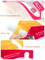 Pochettes souples personnalisées avec bec verseur pour gel douche, shampoing, savon liquide, détergent lessive – Emballage Doypack rechargeable