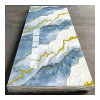 Panneau PVC effet marbre Blue Mountain 1220x2800mm, revêtement UV, résistant aux taches, prêt à l'installation pour salle à manger, maison, bar