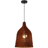 Lampe suspendue en rotin ovale, en bambou naturel tissé, douille E27, décoration intérieure, salle à manger, cuisine, café, restaurant