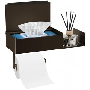Portarotolo da Bagno in Acciaio Inox da Parete <span class=keywords><strong>con</strong></span> <span class=keywords><strong>Mensola</strong></span> <span class=keywords><strong>Porta</strong></span> <span class=keywords><strong>Salviette</strong></span> Umidificate - Product Image 5