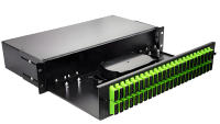 FTTX 48 96 144 port tipe laci serat optik rak laci dapat digenggam 2U serat ODF Panel de conexion de fibra kotak terminal optica