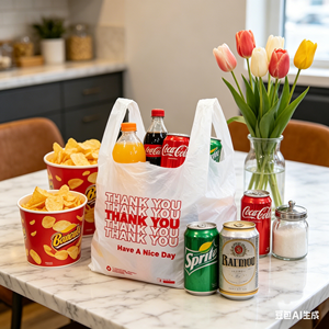 Full Custom HDPE Plastic Vest Bags Screen Printing Size Thickness Customization for Brand Store Supermarket Business Promotion - Product Image 1