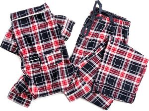 Flanela Para Cães Pijama Colorido Designs All-Season <span class=keywords><strong>Pet</strong></span> Vestuário para Filhotes, Cães Grandes Flanela Combinando Pijama Humano