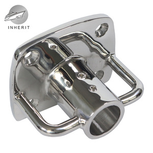 Base para Asta de Bandera Inherit, Cuadrada de 1 Pulgada, Acero Inoxidable Pulido Espejo, Montaje Plano para Uso Marino - Product Image 2