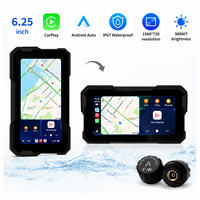 Pantalla Carplay para Motocicleta de 6.25 Pulgadas, 1560*720 HD, IP67 Impermeable, Navegación GPS para Motocicleta con Interruptor Horizontal y Vertical
