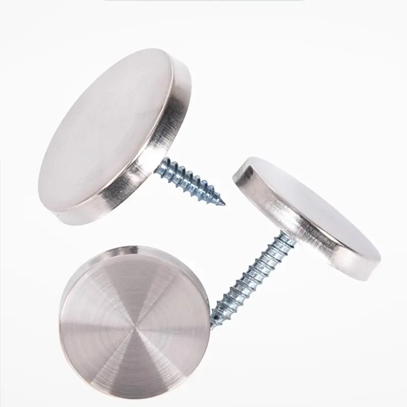 Parafuso de fixação para unhas, parafuso de espelho de publicidade em liga/aço inoxidável, tampa decorativa para unhas, 12mm-30mm