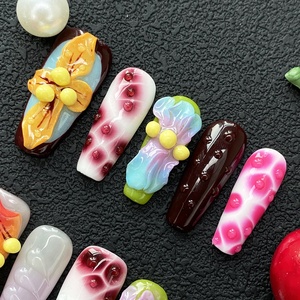 <span class=keywords><strong>Uñas</strong></span> Postizas <span class=keywords><strong>de</strong></span> <span class=keywords><strong>Diseño</strong></span> Exclusivo Y2K, Lujosas, Estilo Bailarina, 10 Piezas, Gruesas, Reutilizables, <span class=keywords><strong>Cortas</strong></span>, con Acabado Brillante y <span class=keywords><strong>Diseño</strong></span> Tallado - Product Image 1