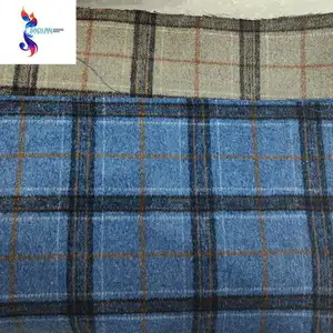 Sản phẩm phổ biến len kiểm tra vải bán buôn polyester len kẻ sọc vải hàng hóa đã sẵn sàng stocklot angora Cashmere vải