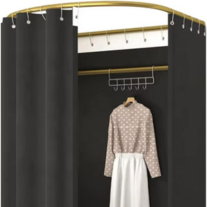 Sala de montaje de tienda de ropa <span class=keywords><strong>AZ</strong></span> con cortina de sombreado, vestidor portátil, centro comercial plegable, vestuario simple y estante de exhibición - Product Image 2