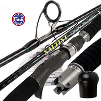 Canne à pêche FJORD OEM Saltist Light Jigging 1,75 m en fibre de carbone ultra-légère avec guides Fuji, idéale pour la pêche au bar en eau salée