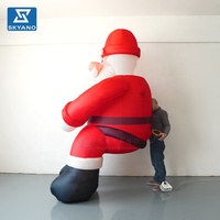 Modèle de Père Noël gonflable en dessin animé avec lumière LED, décoration de Noël géante pour centre commercial, fête, événement de vacances