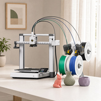 Mesin Cetak 3D Bamboo Lab A1 Combo Kalibrasi Otomatis Penuh Presisi Tinggi Perataan Otomatis PLA Wifi 500mm/s MultiWarna
