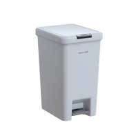 Poubelle de rangement carrée 20L à pédale et couvercle rabattable en PP pour usage domestique, design moderne et luxueux, modèle écologique 504