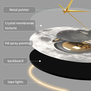 Decorazione per Cameretta Bambini, Quadro Luminoso a LED con Astronauta Cartoon e Orologio, Arte Murale di Alta Qualità per Soggiorno - Product Image 4