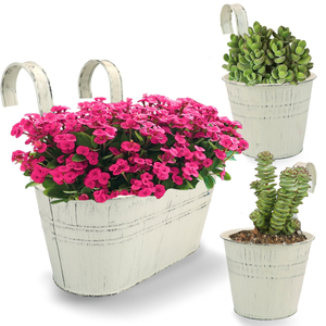 Jardinière suspendue en métal personnalisée, pot à fleurs suspendu, seau en zinc pour jardin, balcon, garde-corps, mur, jardinière extérieure - Product Image 1