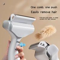 Fournitures pour animaux de compagnie en gros, peigne autonettoyant pour éliminer les poils, brosse de toilettage à 18 lames pour chiens et chats