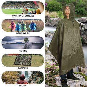 China Supplied Camouflage Waterproof Easy to Clean <strong>Light</strong> Reuse Portable Multifunctional Poncho <strong>Raincoat</strong> - Product Image 3