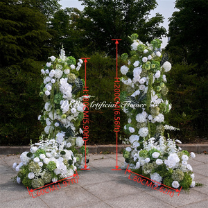 Arche de fleurs artificielles en hydrangeas, arrangement floral pour toile de fond de mariage, décoration d'entrée - Product Image 3