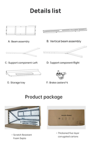 Eenvoudige Installatie Scherm Ondersteuning Met Rollende Wielen Verplaatsbare Board <span class=keywords><strong>Trolley</strong></span> Mobiele Standaard Voor 100 "-130" Interactieve Displaykar - Product Image 6
