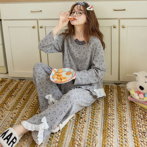 Set di indumenti da notte autunno e inverno in velluto tedesco <span class=keywords><strong>pigiama</strong></span> carino cartone animato da <span class=keywords><strong>donna</strong></span> dolce caldo Cashmere AB può indossare il <span class=keywords><strong>pigiama</strong></span> - Product Image 3