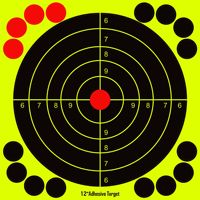 Lot de 4 cibles de tir auto-adhésives Bullseye Splatter de 12x12 pouces pour l'entraînement au stand de tir