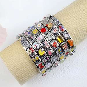 Pulsera de dijes italiana de acero inoxidable, elástica, DIY, con dijes de dibujos animados, a la moda - Product Image 3