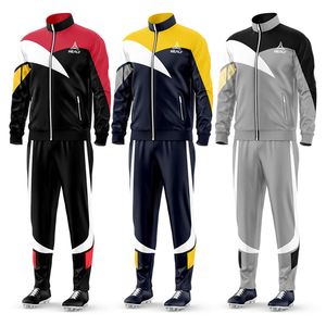 Survêtements d'entraînement de football brodés sur mesure Top Trendy Sweatsuits pour hommes 100% polyester Football Training Warm up Jacket Suits - Product Image 4