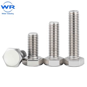 DIN933 สกรูหัวหกเหลี่ยมเกลียวเต็ม M3-M18 สกรูหกเหลี่ยม 304 สแตนเลส - Product Image 1