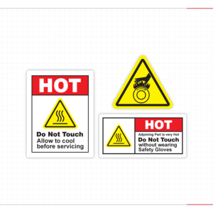 Machine Maintenance Safety <b>Label</b> for Heated Rotating Components Industrial Drive Systems and Mechanical Assemblies - Product Image 4